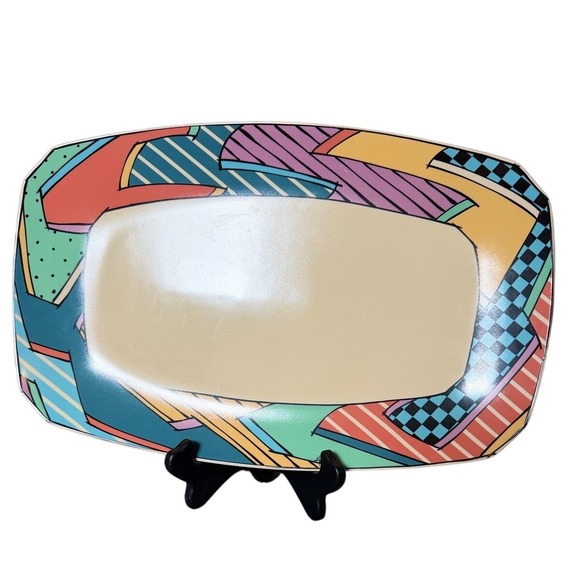 Dorothy Hafner Rosenthal FLASH Platter 1980s Vintage Post-modern Memphis